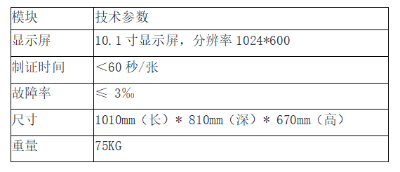 桌面式駕駛證制證機(jī)參數(shù)